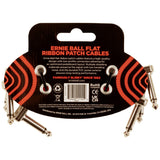 Ernie Ball Flat Ribbon Patch Cable 3in - Red - 3 Pack