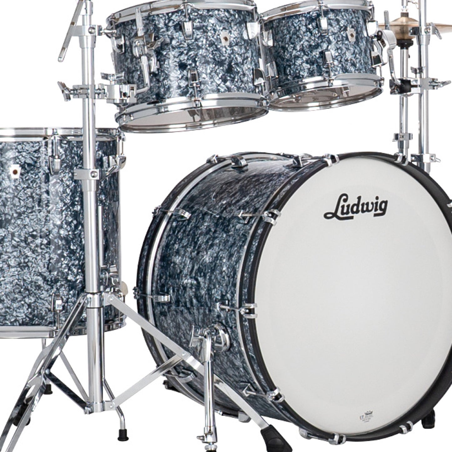 Ludwig NeuSonic MOD2 4-piece Acoustic Drum Set Shell Pack Steel Blue Pearl