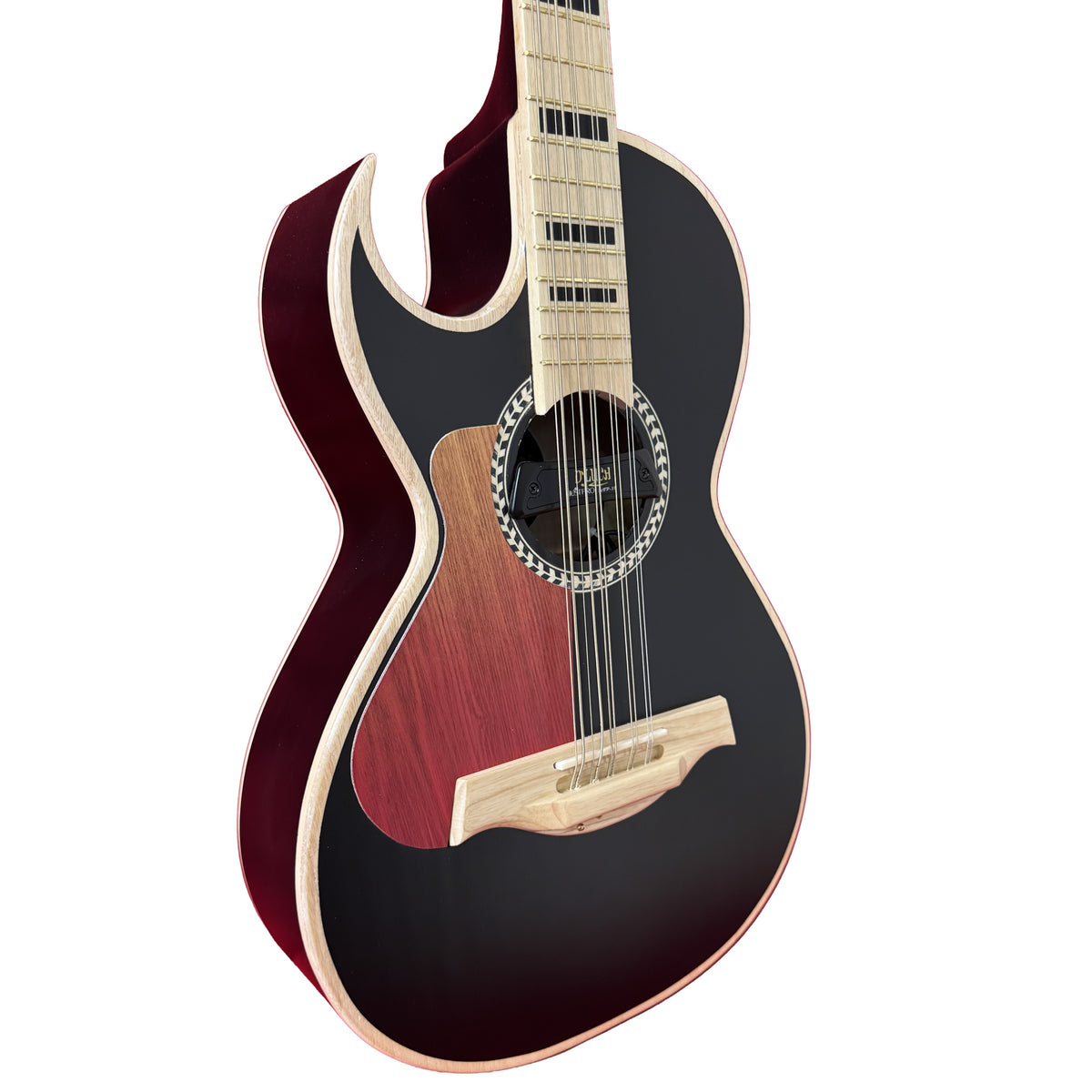 D'Luca Artisan Left Handed Acoustic Electric Bajo Quinto, Midnight