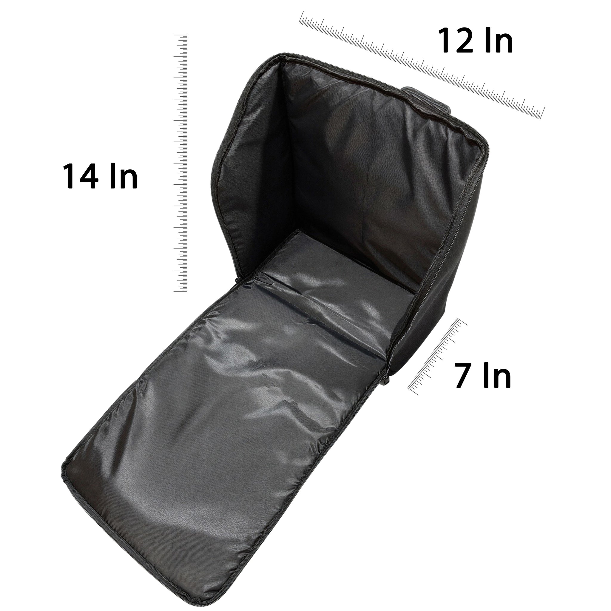 D'Luca BG Series Accordion Gig Bag for 12 Bass, 1, 2 and 3 Row Buttons, Black