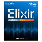 Elixir Electric Guitar Strings, NANOWEB, Medium (.011-.049)