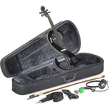 Stagg 4/4 Electric Violin Set With S-shaped Black, Case & Headphones