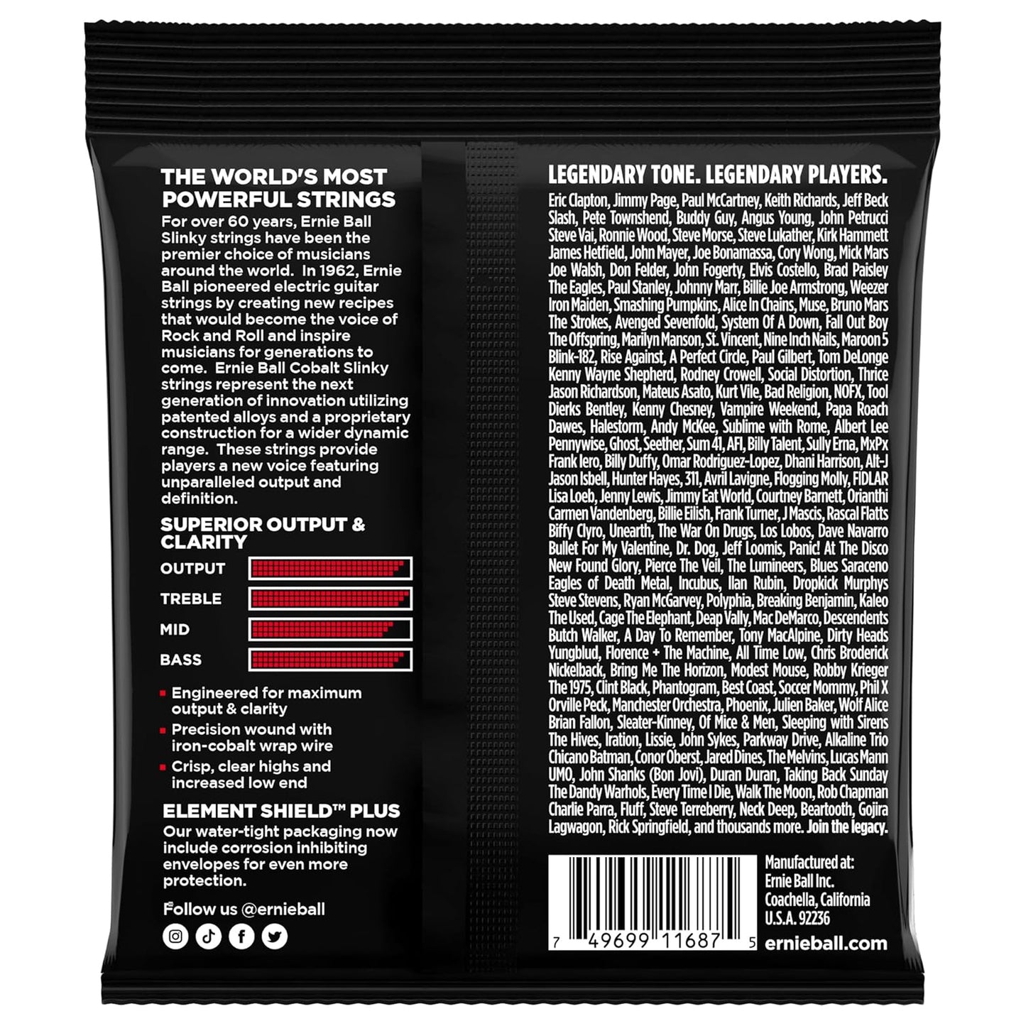 Ernie Ball Burly Slinky Cobalt Electric Guitar Strings 11-52 Gauge
