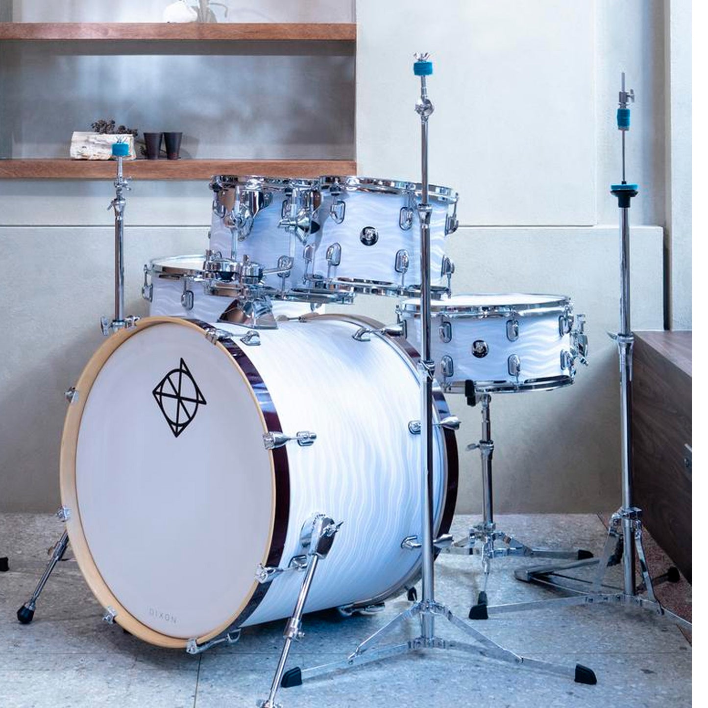 Dixon Spark Birch 5pc Waves White Wrap Acoustic Drum Shell Pack