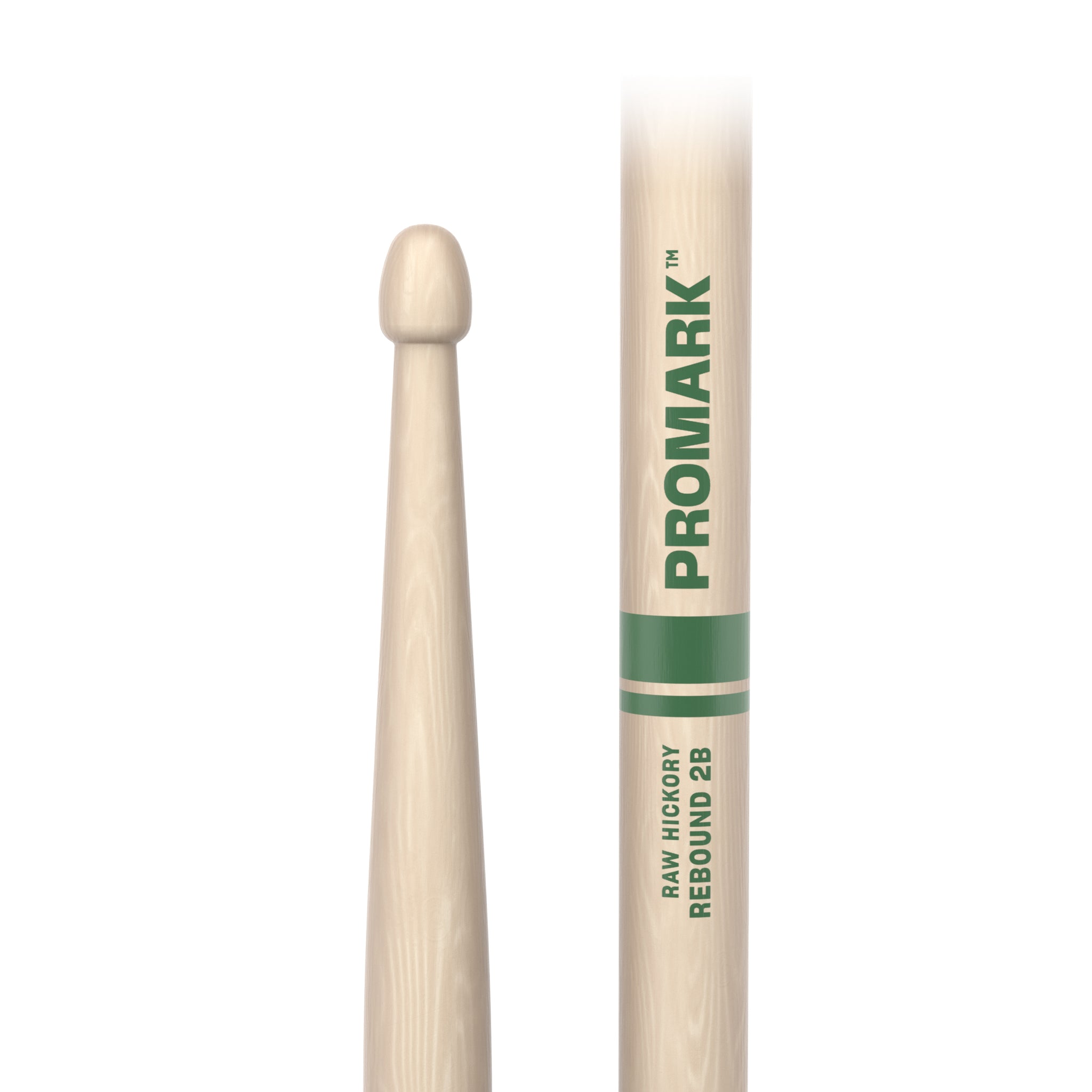 ProMark Rebound 2B Raw Hickory Drumsticks, Acorn Wood Tip