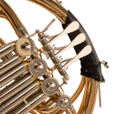 Stagg Levante F/bb Double French Horn, 4 Rotary Valves, Gold Brass