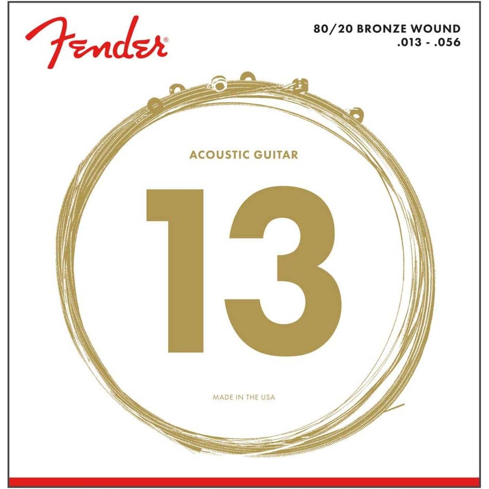 Fender 80/20 Bronze Acousitc Guitar Strings, Ball End, .013-.056