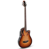 Ovation Celebrity Elite E-Acoustic Bass CEB44X-7C, MS/Mid/Cutaway, Cognac Burst