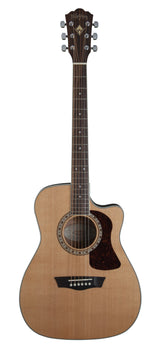 Washburn F11SCE Heritage 10 Series Folk Cutaway Acoustic Electric Guitar Natural