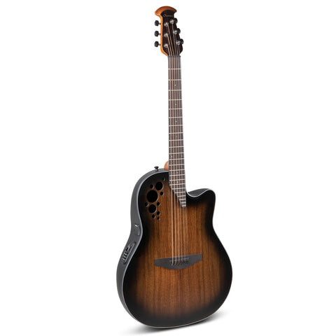Ovation Celebrity Elite Plus E-Acoustic Guitar CE44P-ABLKW, MS/Mid/Cutaway, Blackwood