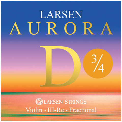 Larsen Aurora, Violin D String, (Synthetic/Aluminum), 3/4, Medium