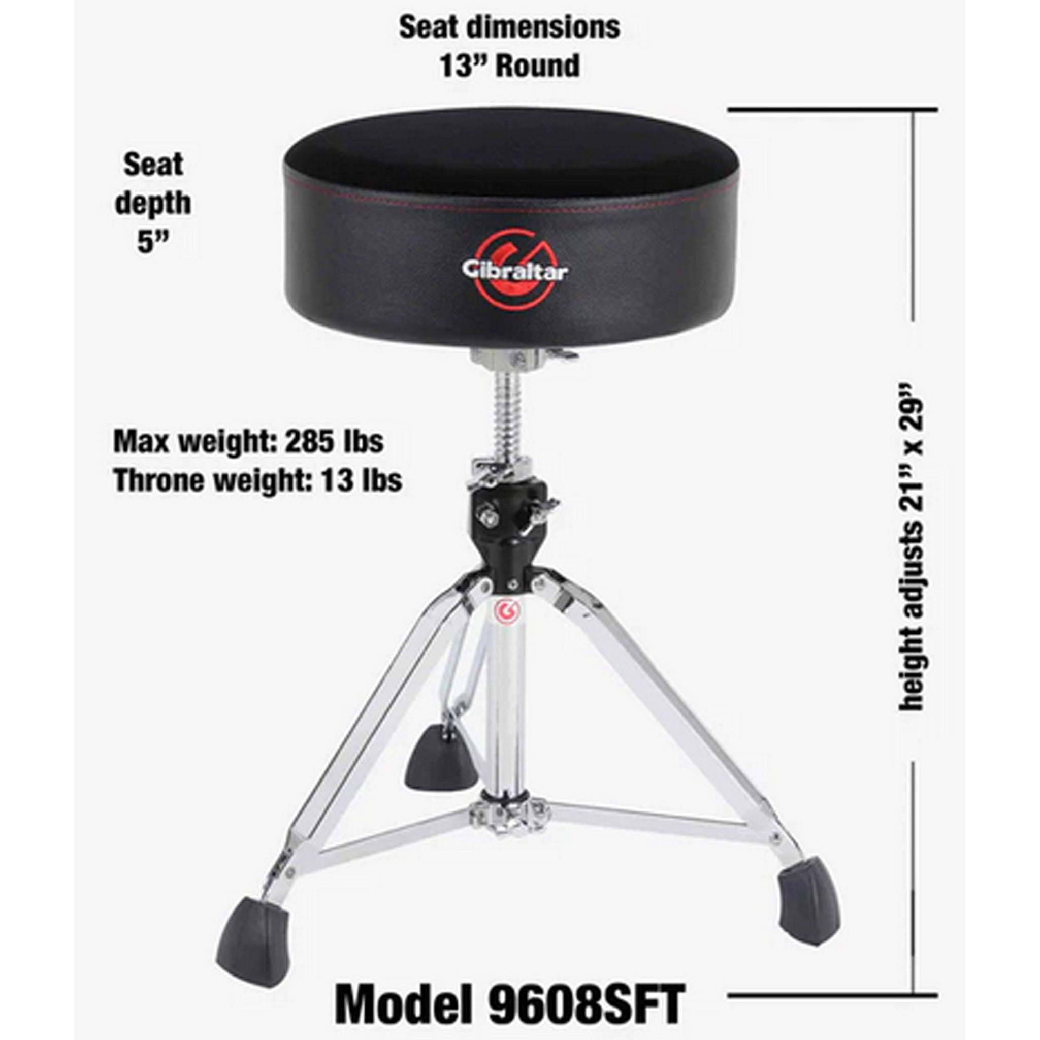 Gibraltar 9000 Series 13" Super Soft Cordura Round Drum Throne