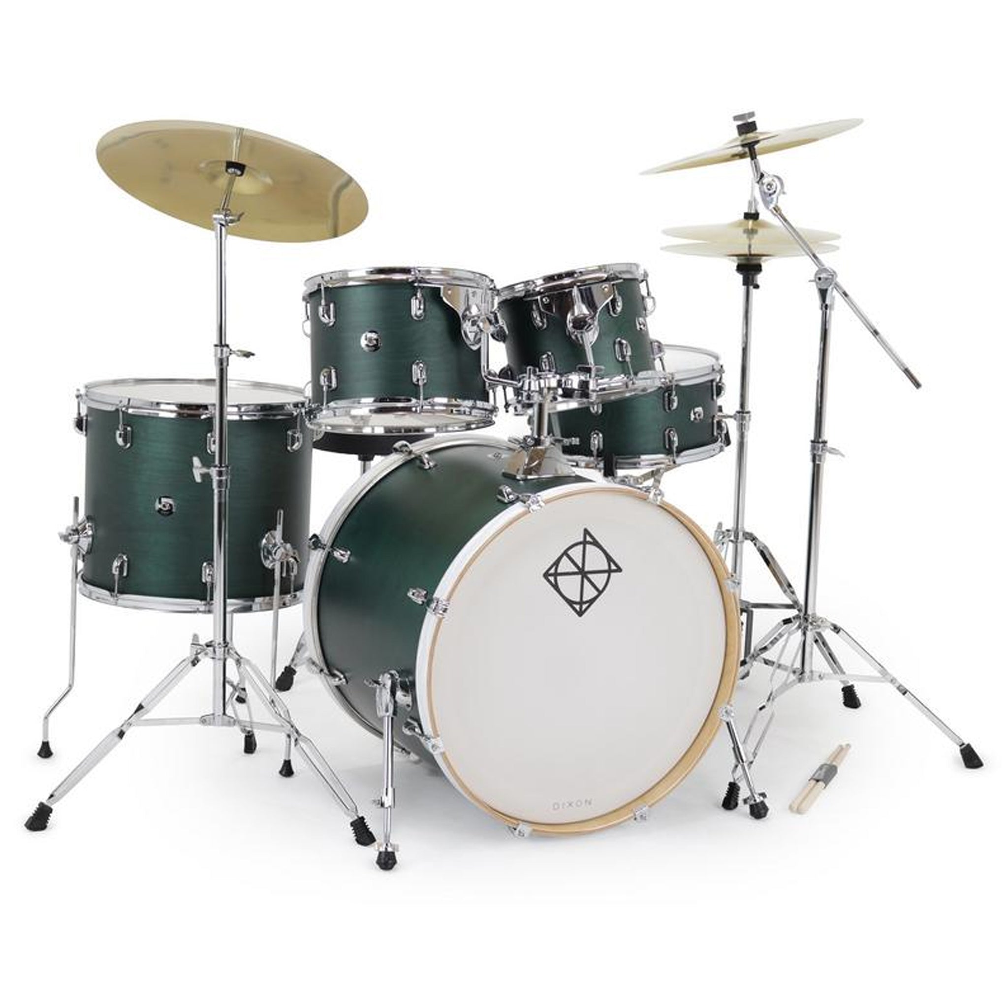 Dixon Spark Birch 5pc See Through Green Acoustic Drum Shell Pack