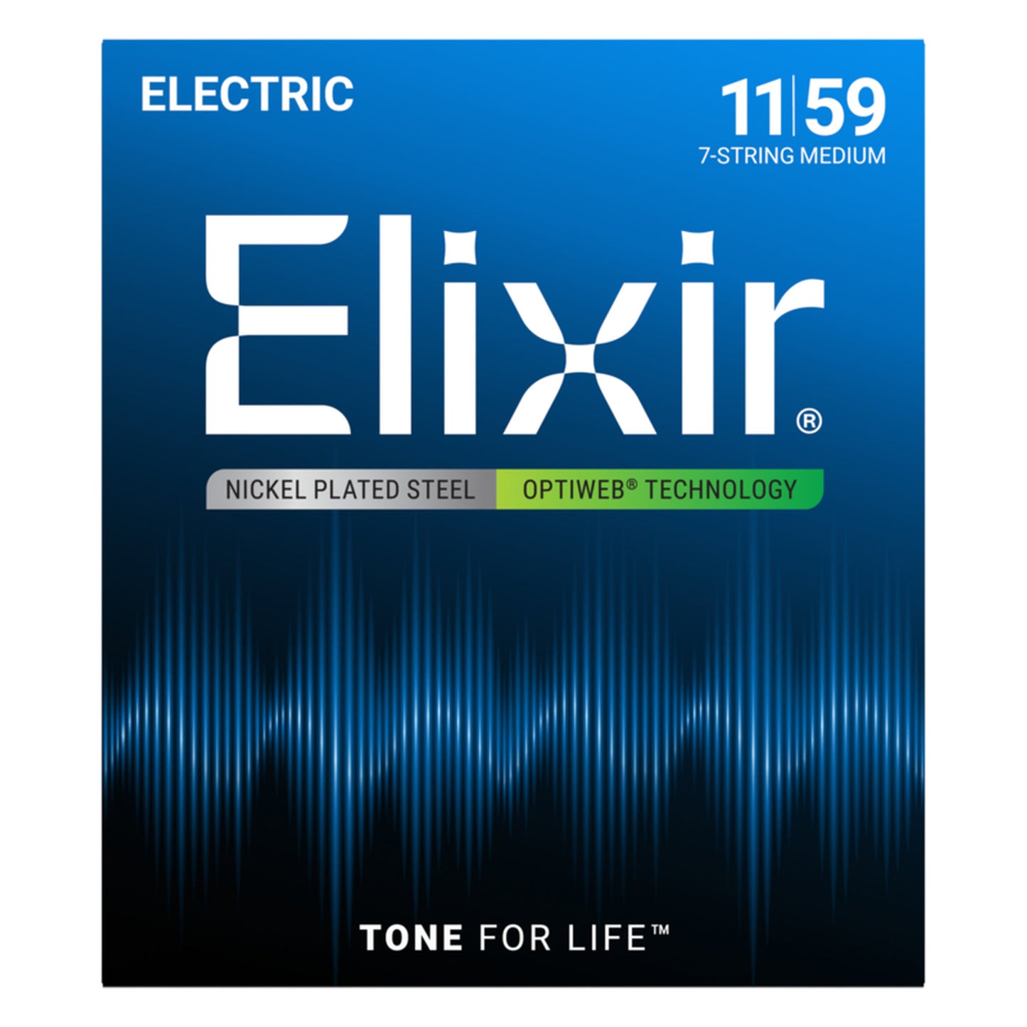 Elixir 7-String Electric Guitar Strings, OPTIWEB, Medium (.011-.059)