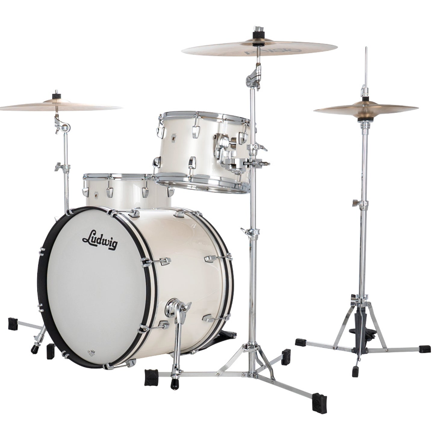Ludwig NeuSonic Downbeat 3-piece Acoustic Drum Set Shell Pack Silver Silk