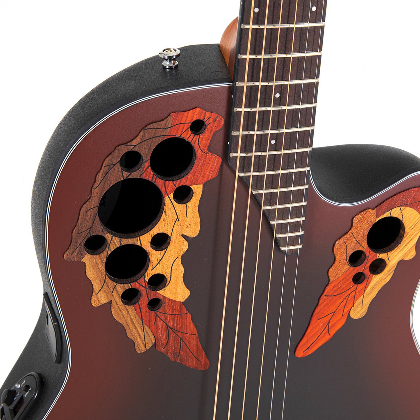 Ovation Celebrity Elite E-Acoustic Guitar CE44-RRB, MS/Mid/Cutaway, Reverse Red Burst