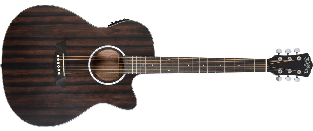 Washburn DFEACE-U Deep Forest Grand Auditorium Acoustic Electric Guitar. Ebony