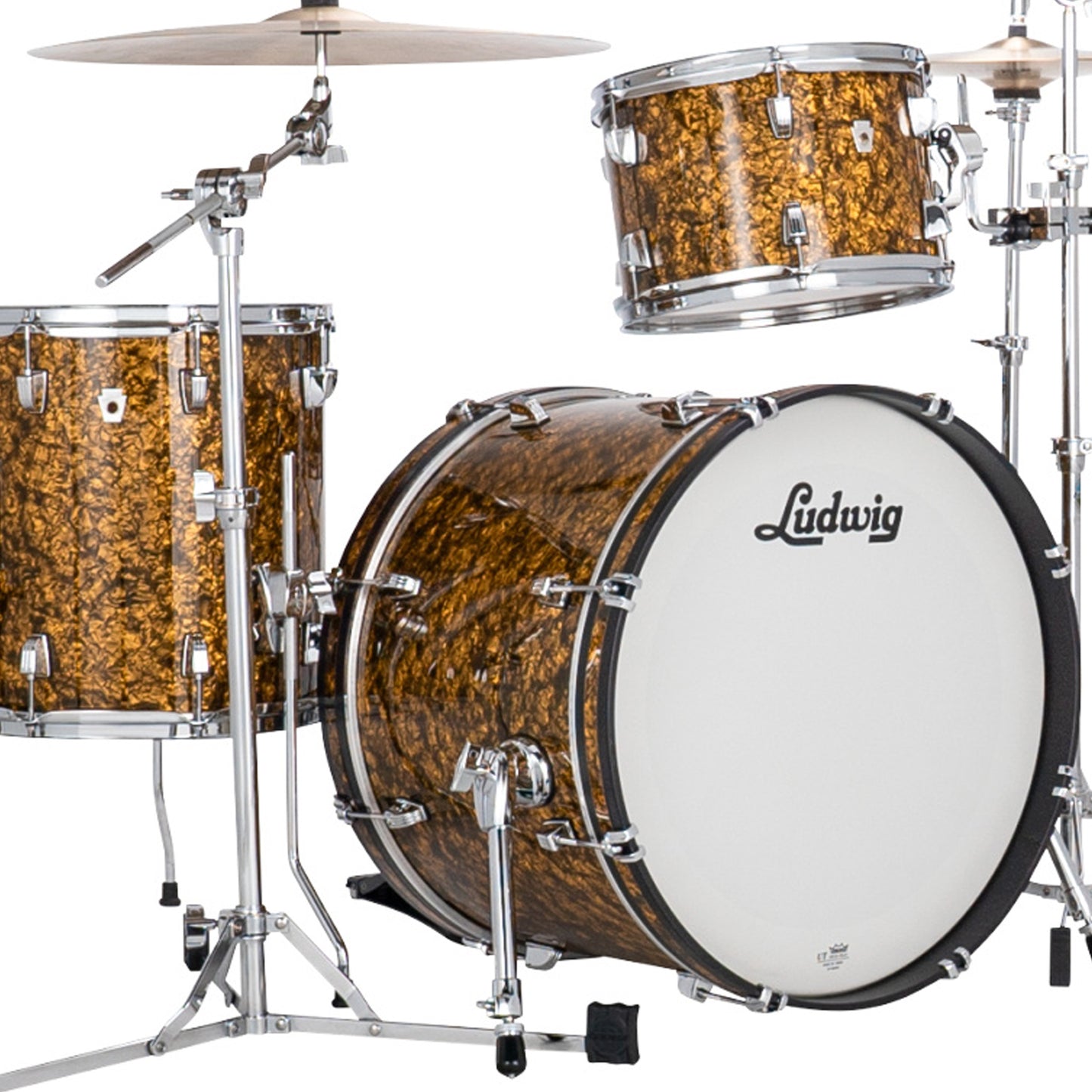 Ludwig NeuSonic Downbeat 3-piece Acoustic Drum Set Shell Pack Butterscotch Pearl