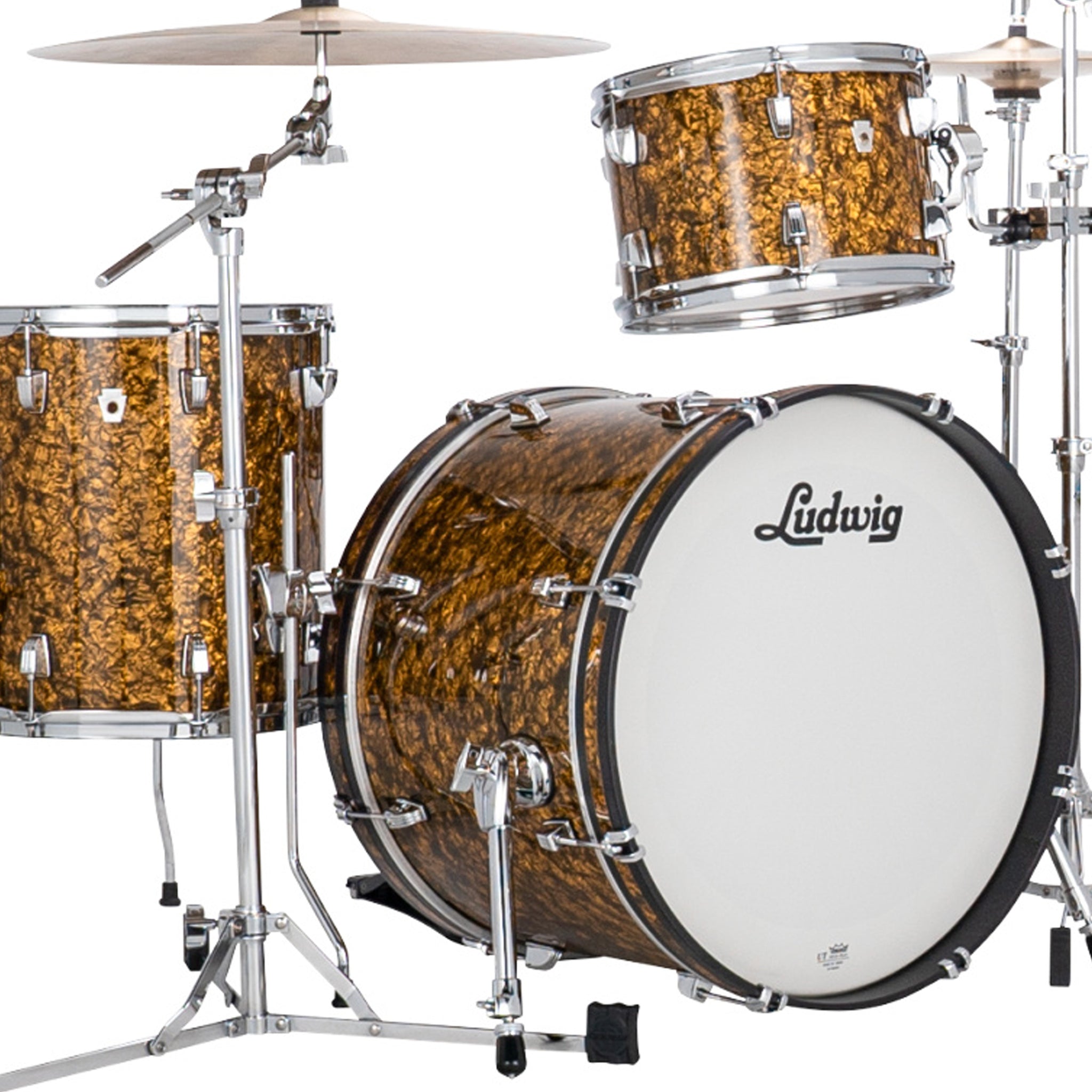 Ludwig NeuSonic Downbeat 3-piece Acoustic Drum Set Shell Pack Butterscotch Pearl