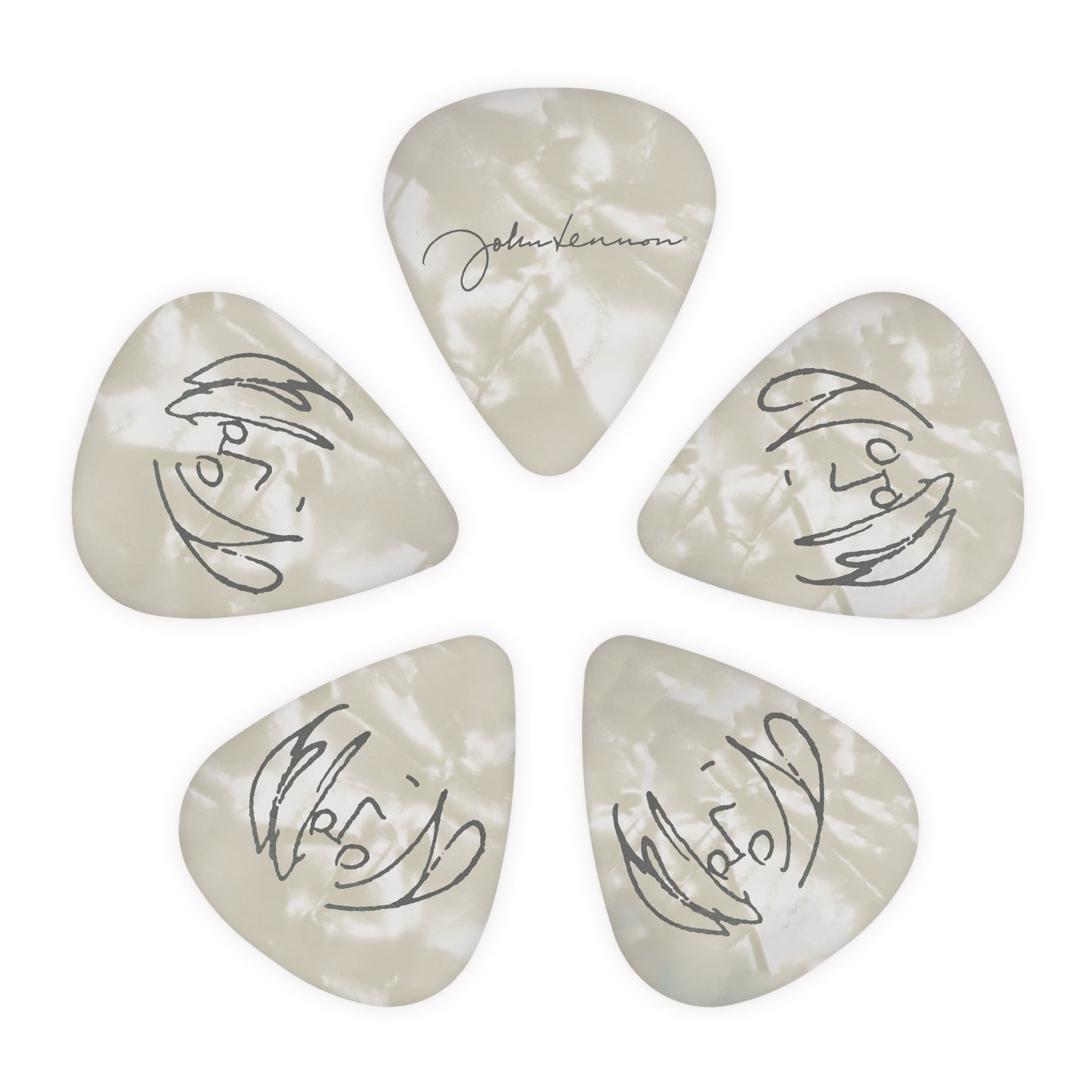D'Addario John Lennon Signature Guitar Picks, Medium Gauge (.70mm) 10-Pack