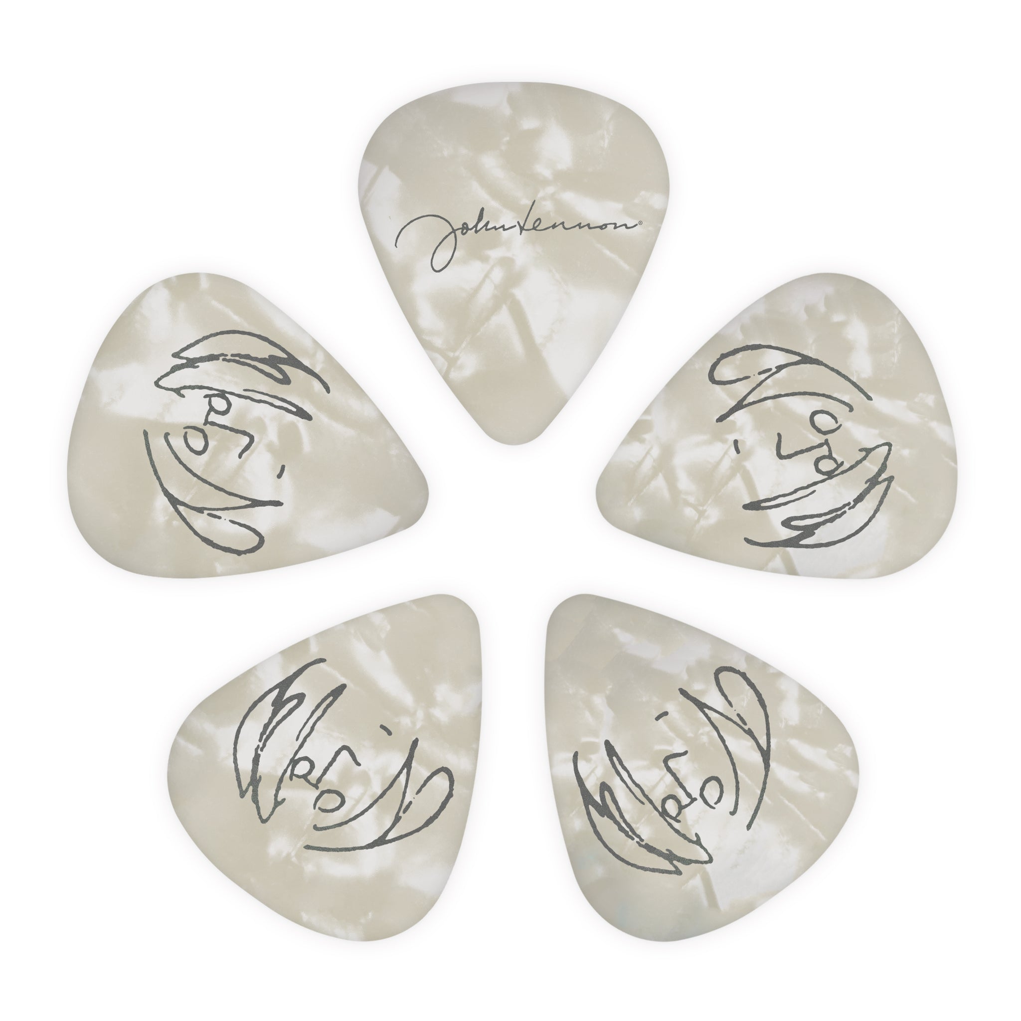 D'Addario John Lennon Signature Guitar Picks, Medium Gauge (.70mm) 10-Pack
