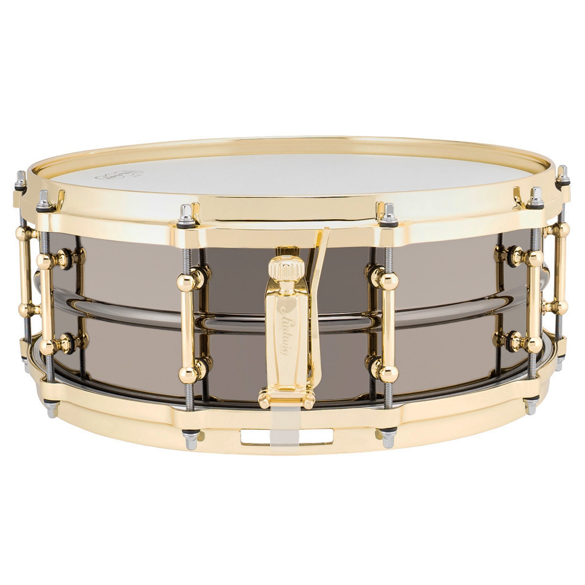 Ludwig LB416BT Black Beauty 5x14 Smooth Shell, Brass Trim, Tube Lugs Snare Drum