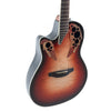 Ovation Celebrity Elite Plus E-Acoustic Guitar CE44LX-1R, MS/Mid/Cutaway, Ruby Burst, Lefty