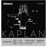 D'Addario Kaplan Vivo Violin E String, 1/2 Scale, Medium Tension