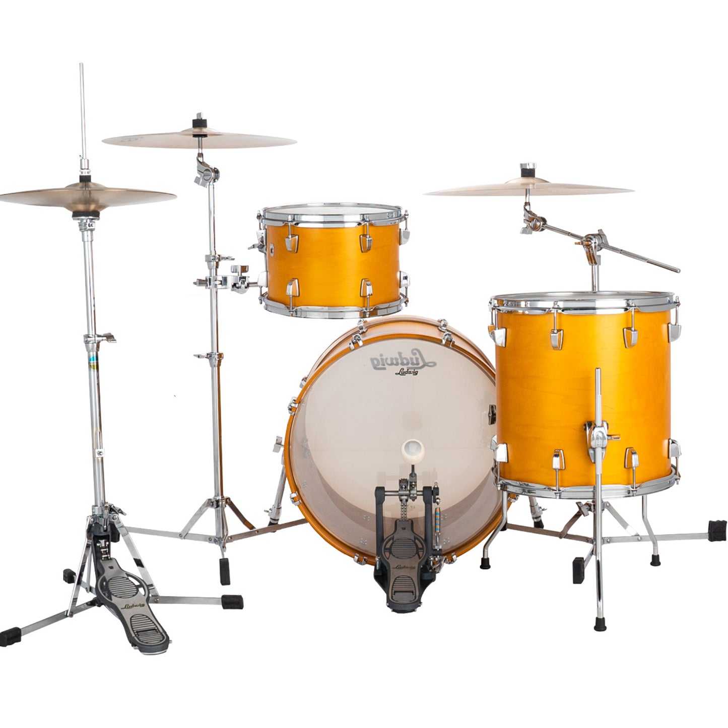 Ludwig NeuSonic Downbeat 3-piece Acoustic Drum Set Shell Pack Satin Golden