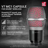 sE Electronics V7 Mic Capsule, Supercardioid for Shure Wireless White MP03 pouch