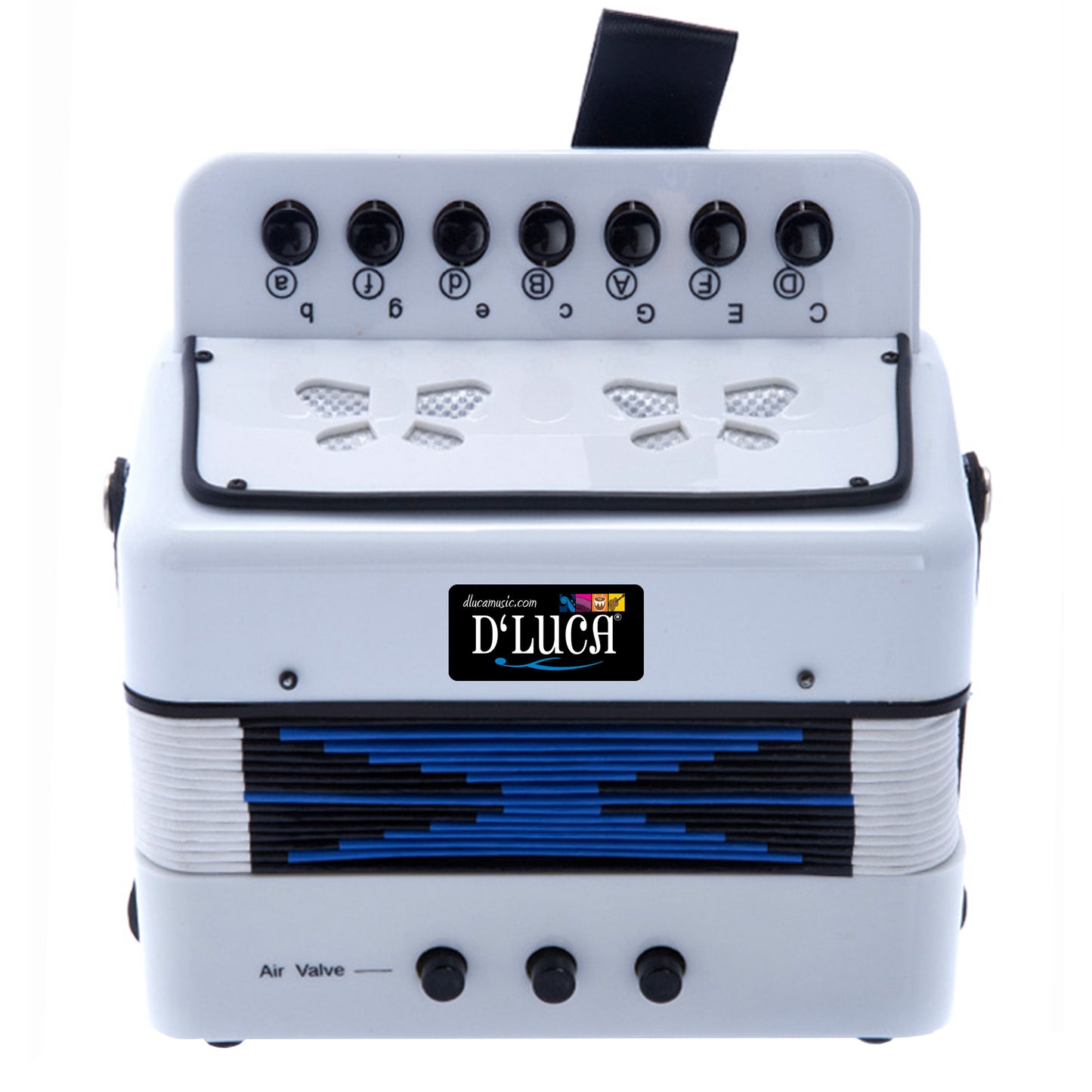 D'Luca Kids Series Button Accordion, White