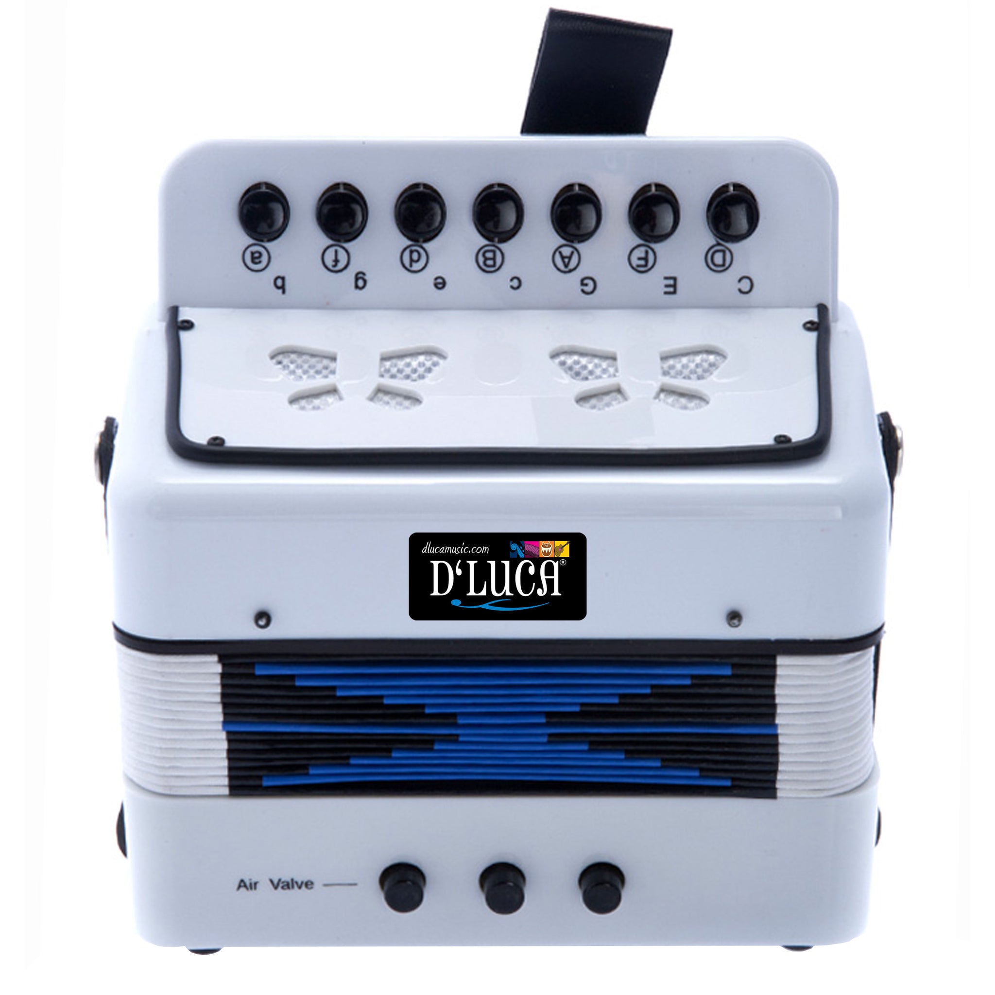 D'Luca Kids Series Button Accordion, White