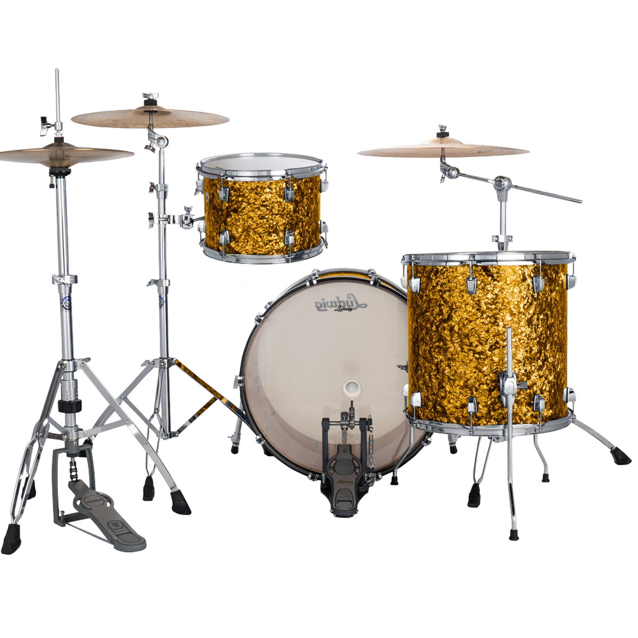 Ludwig NeuSonic FAB 3-piece Acoustic Drum Set Shell Pack Butterscotch Pearl