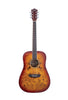 Washburn DFBDA Deep Forest Burl Dreadnought Acoustic Guitar. Amber Fade
