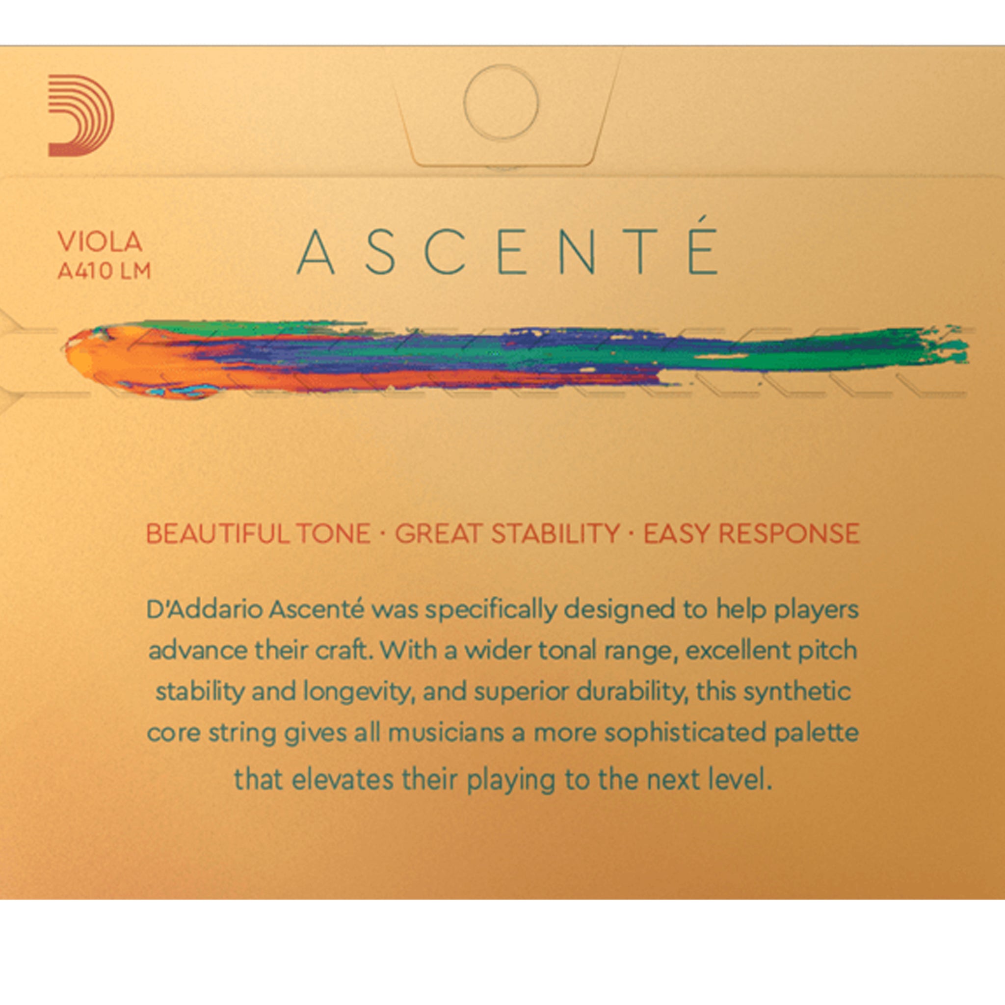 D'Addario Ascenté Viola Single G String, Extra-Short Scale Medium, Bulk 10-Pack