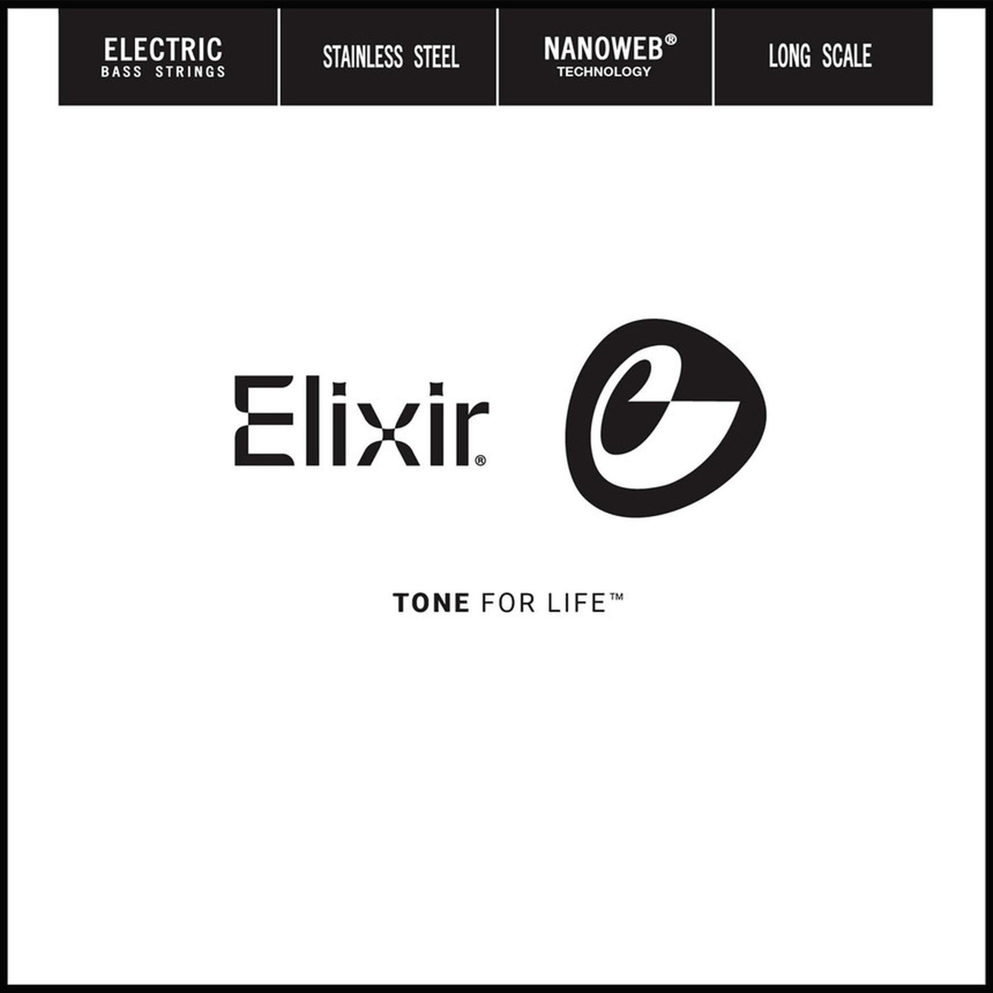 Elixir Stainless Steel 5th Bass String, NANOWEB, Long Scale, Light B (.130)