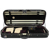 D'Luca Double Violin Case Black-Burgandy
