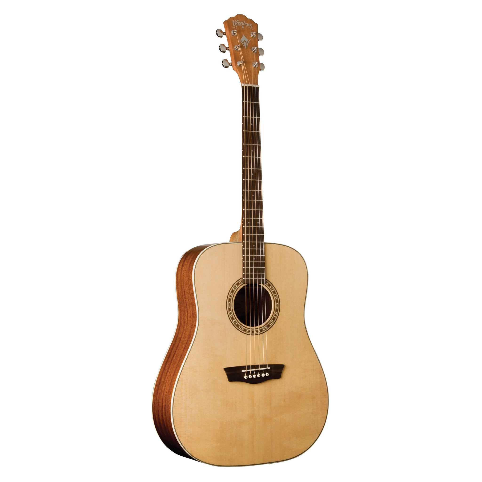 Washburn D7S Harvest Dreadnought Acoustic Guitar. Natural Gloss