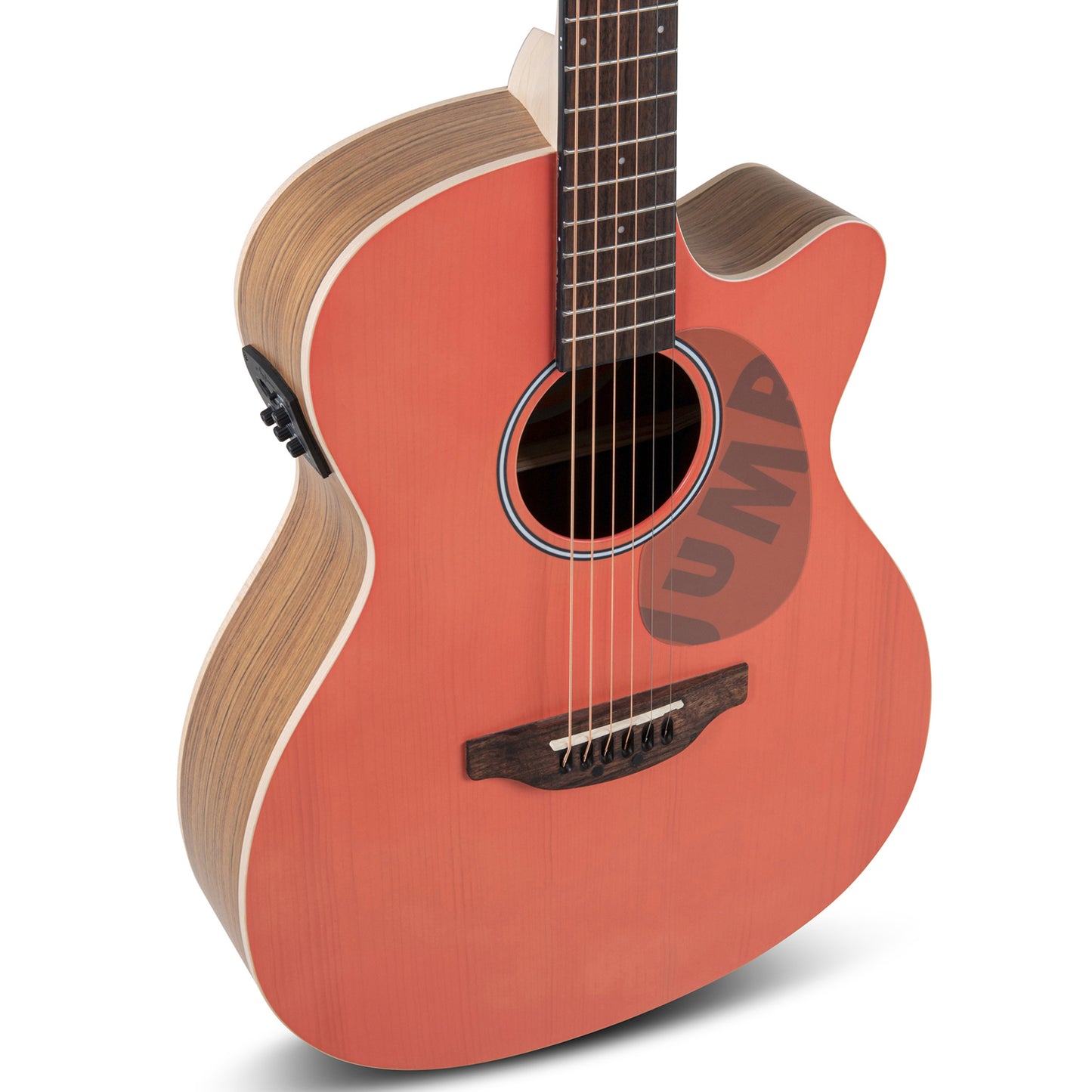 Applause Jump OM Cutway Electric Guitar, Peach