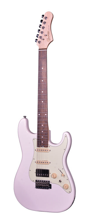 Crafter Solid Body S Style Guitar Modern Sera Series, Bag, Seoul Pink Finish