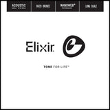 Elixir 80/20 Bronze Single Acoustic Bass String, NANOWEB, (.045)