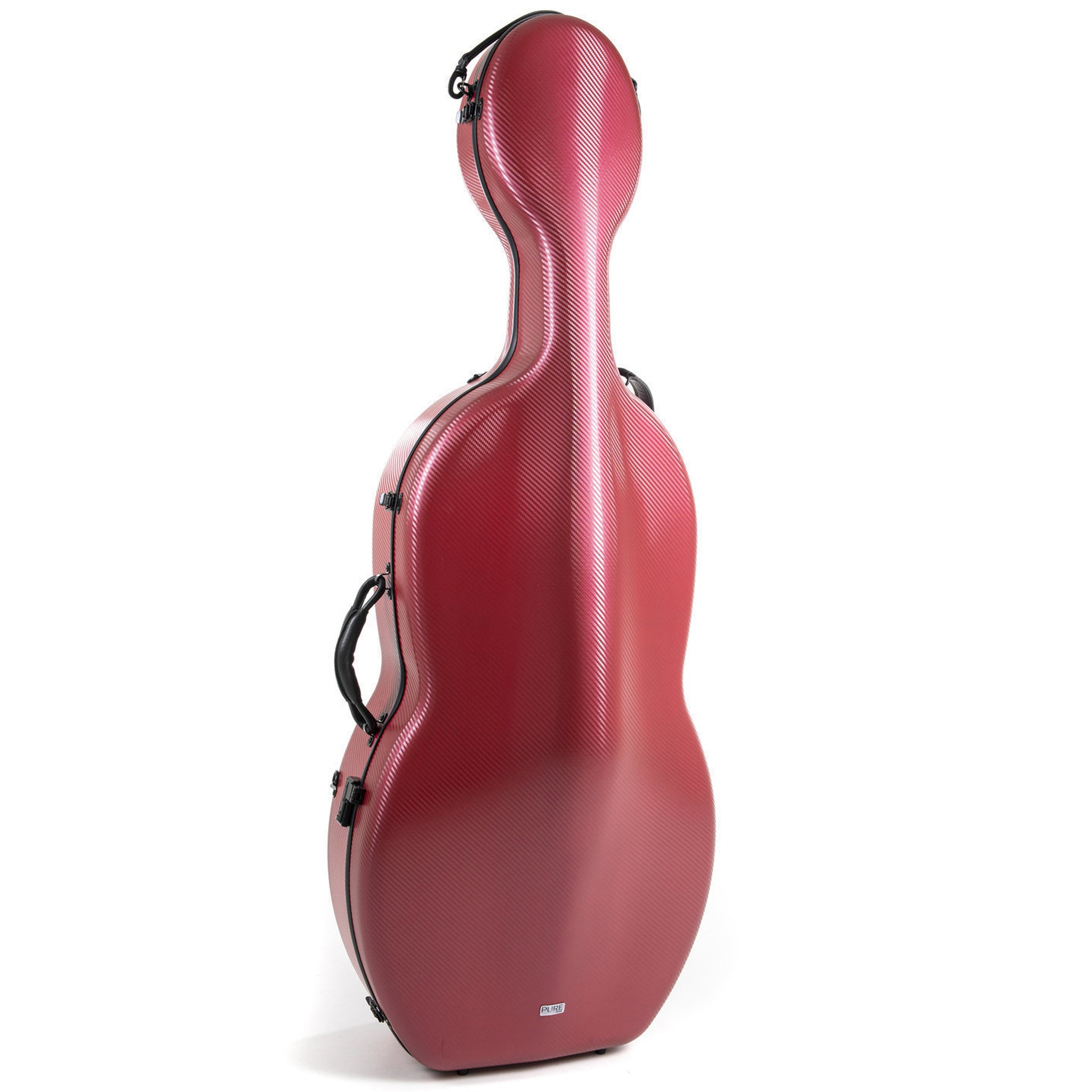 PURE by GEWA Cello Case, Polycarbonate 4.8, Red w/Wheels