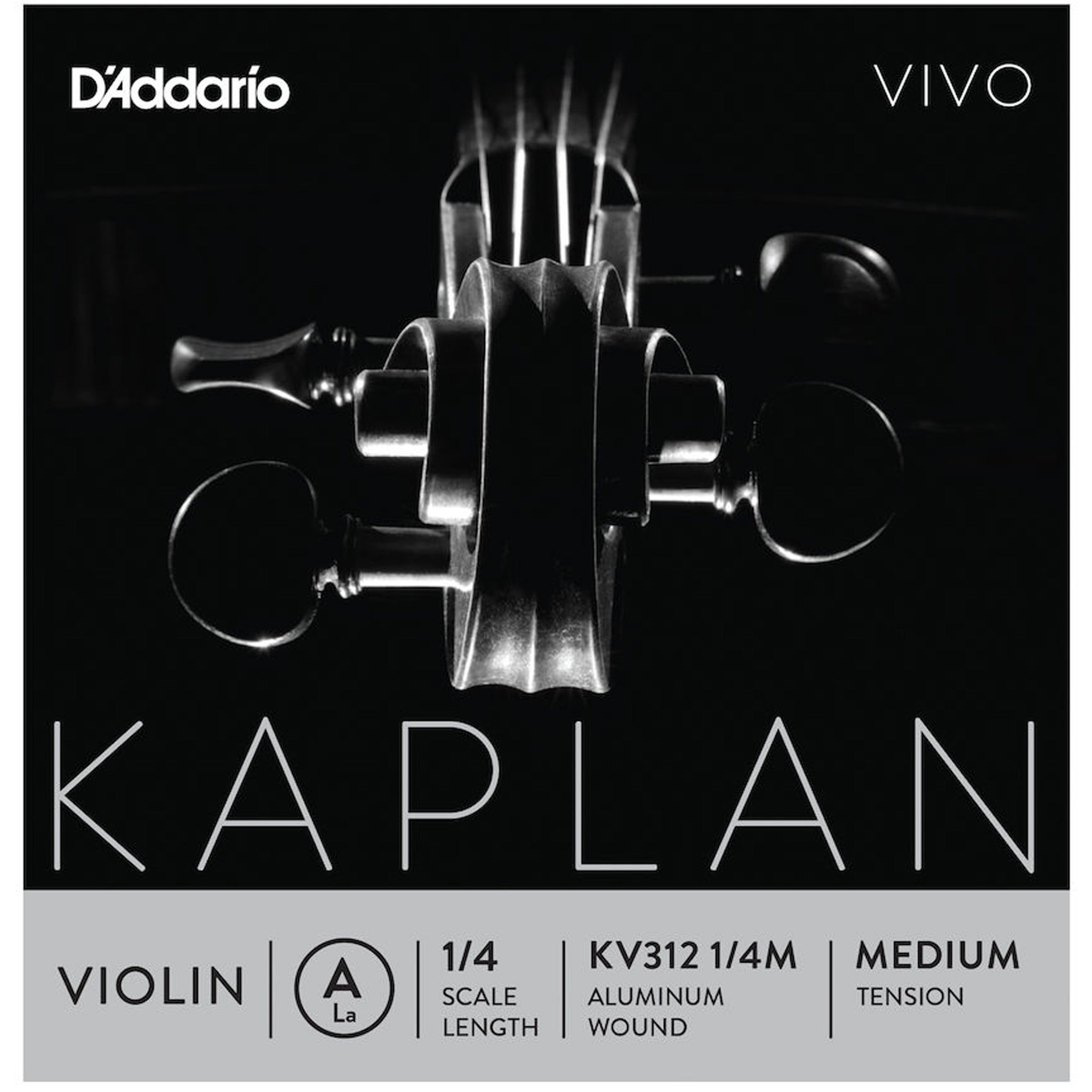 D'Addario Kaplan Vivo Violin A String, 1/4 Scale, Medium Tension