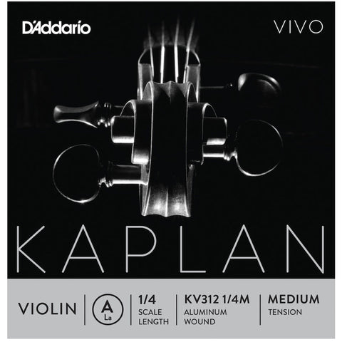 D'Addario Kaplan Vivo Violin A String, 1/4 Scale, Medium Tension
