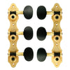 Ovation Satin Gold Guitar Tuning Machines Set, Ebony Pegs, for Classic Guitar CG-35NC