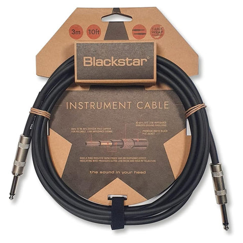 Blackstar 10ft Standard Series Instrument Cable Straight 1/4 Jack to Straight 1/4 Jack