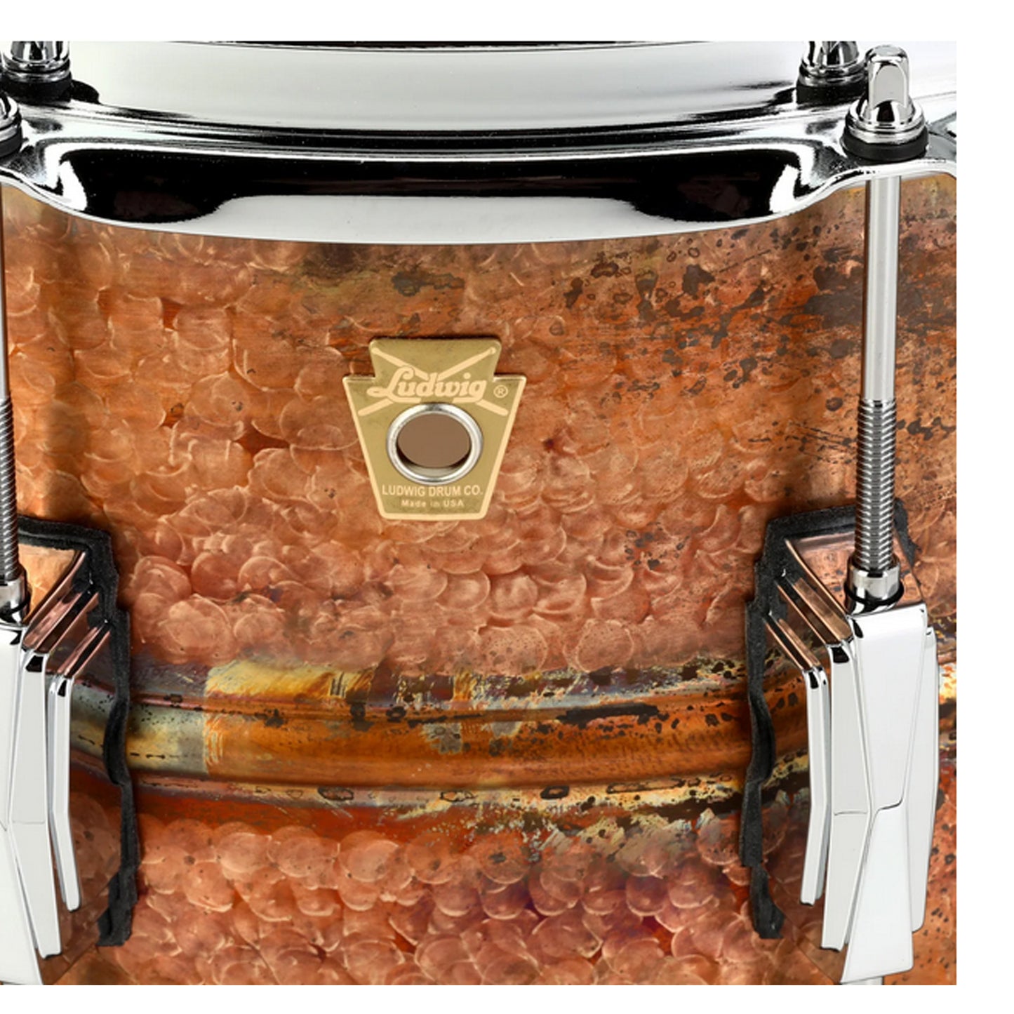 Ludwig LB508KR Bronze Phonic 8x14 Hammered "RAW" Natural Patina Shell, Imperial Lugs Snare Drum