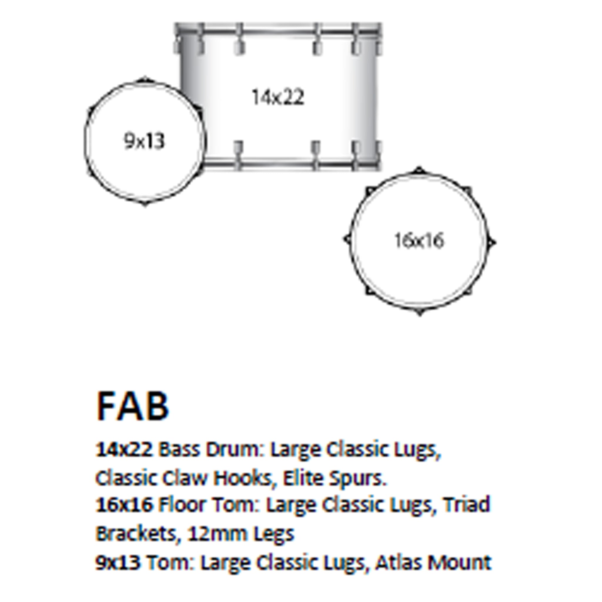 Ludwig Vistalite Fab 3-piece Acoustic Drum Set Shell Pack Yellow