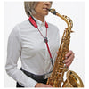 BG Leather Saxophone Strap, Snap Hook, Red, S29SH