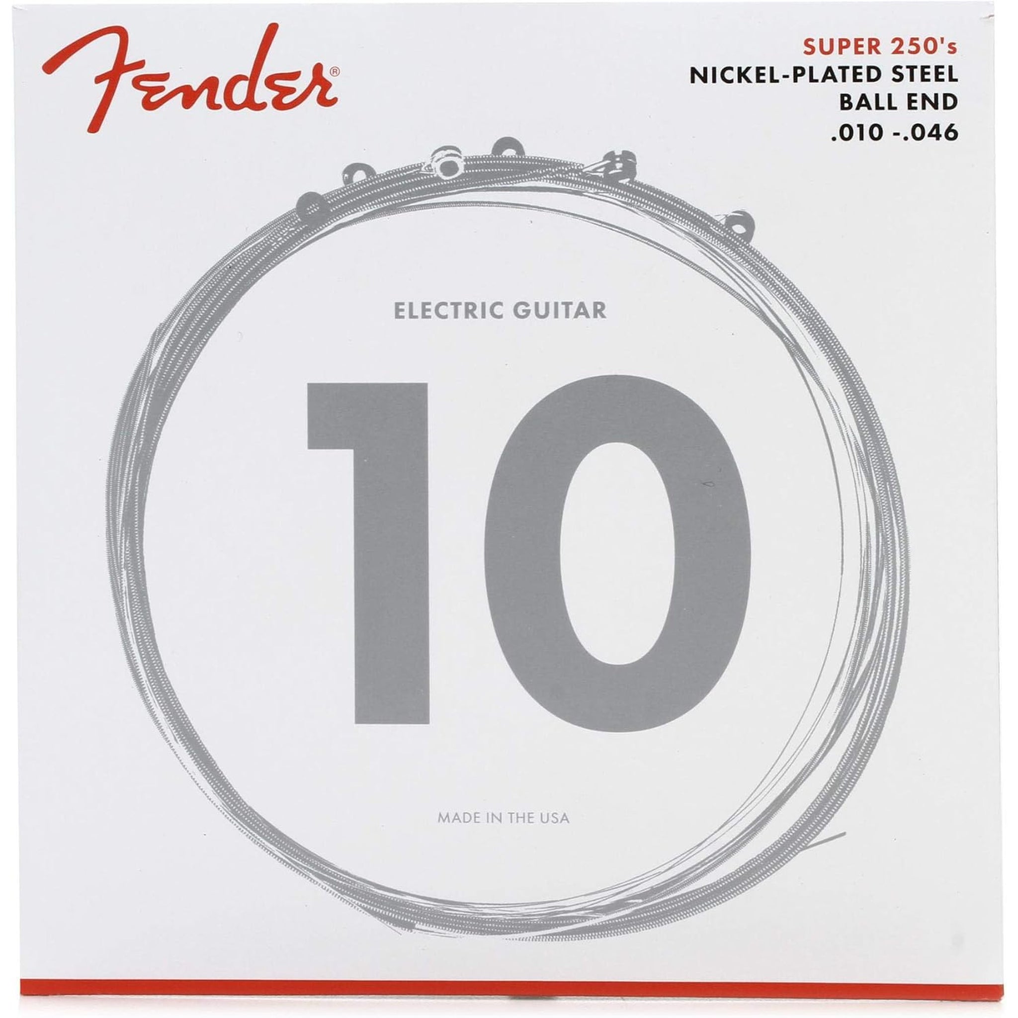 Fender Super 250 Electric Guitar Strings Nickel Plated Steel Ball End .010-.046
